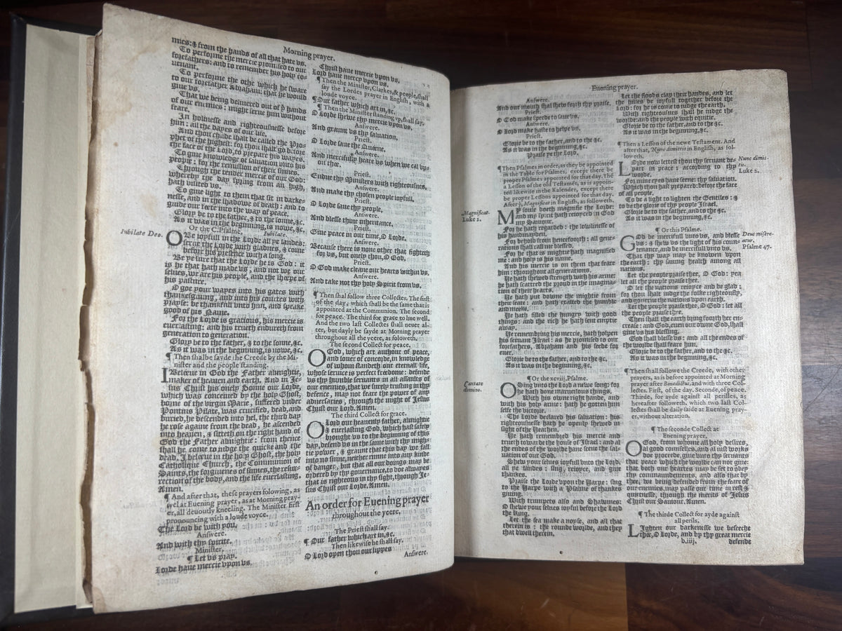 1584 Bishops' Bible Quarto, Christopher Barker, Elizabethan Bible with Psalter