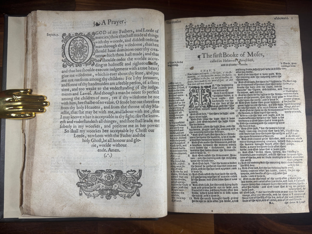 1584 Bishops' Bible Quarto, Christopher Barker, Elizabethan Bible with Psalter
