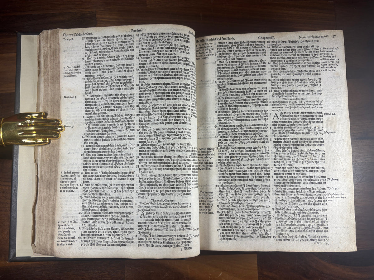 1584 Bishops' Bible Quarto, Christopher Barker, Elizabethan Bible with Psalter
