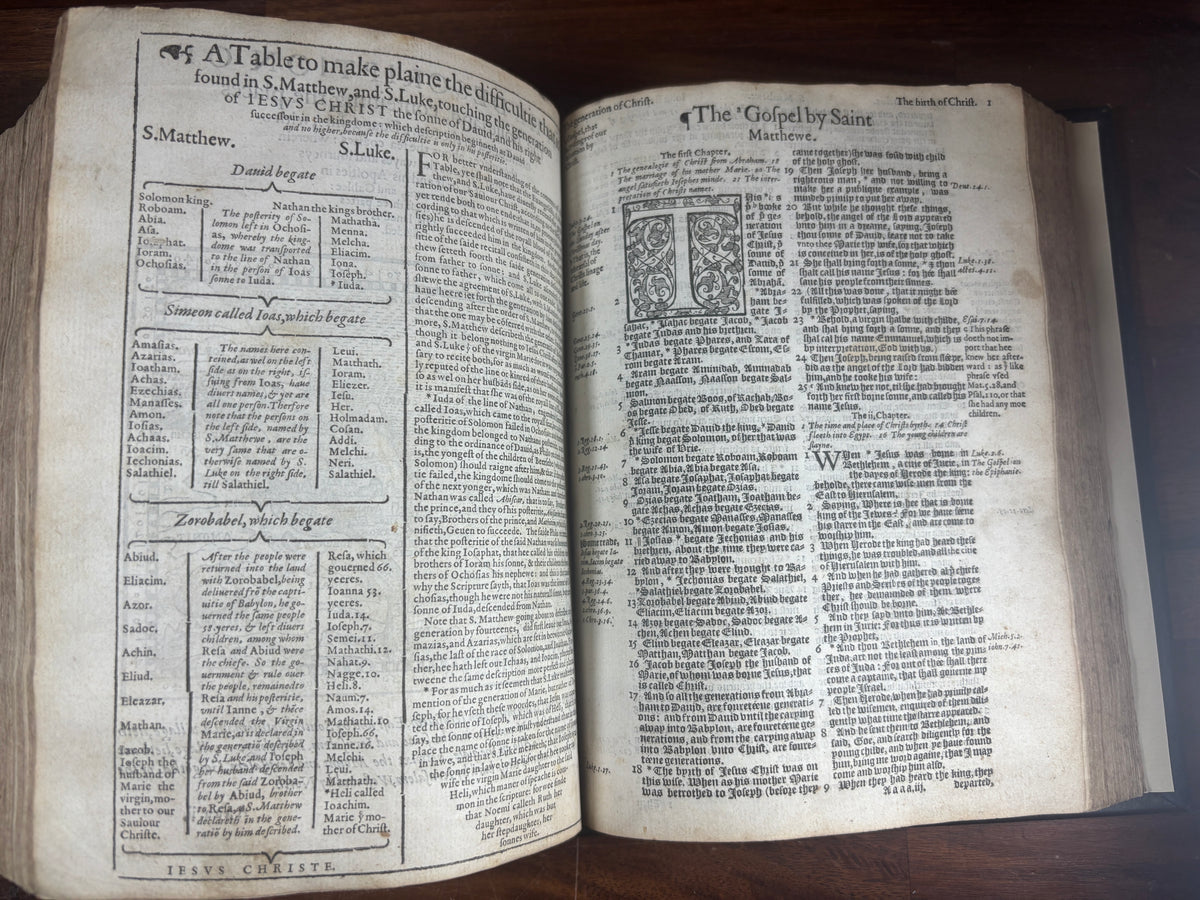 1584 Bishops' Bible Quarto, Christopher Barker, Elizabethan Bible with Psalter