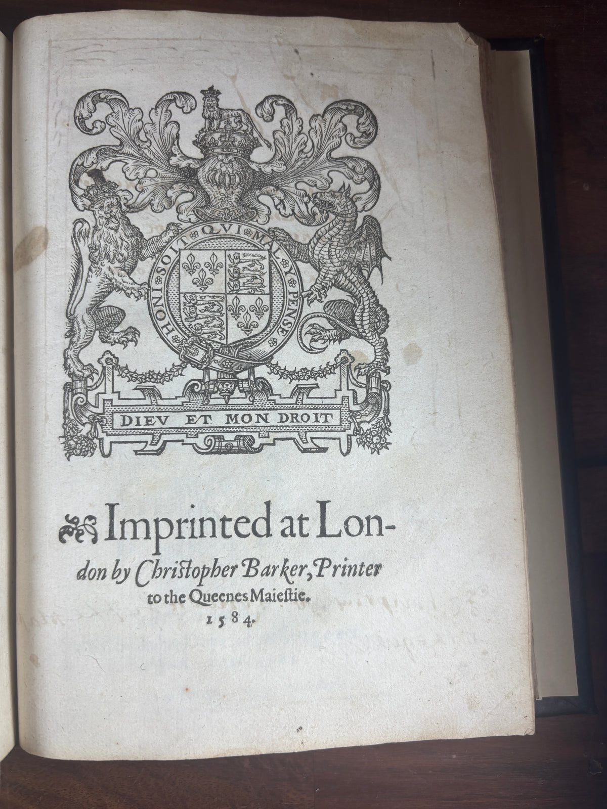 1584 Bishops' Bible Quarto, Christopher Barker, Elizabethan Bible with Psalter