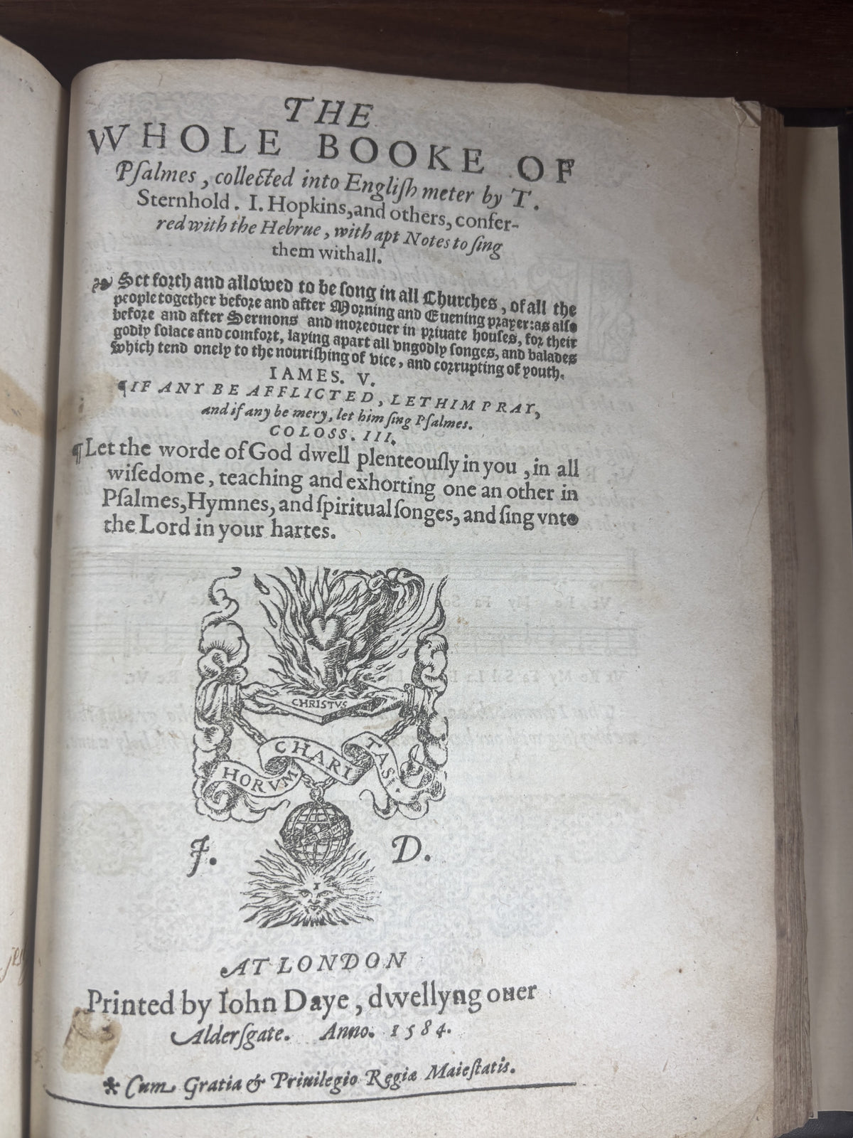 1584 Bishops' Bible Quarto, Christopher Barker, Elizabethan Bible with Psalter