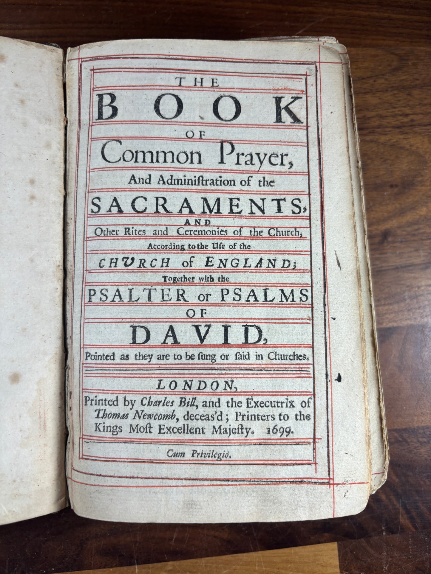 1699 Book of Common Prayer, Red Ruled, Contemporary Tooled Leather