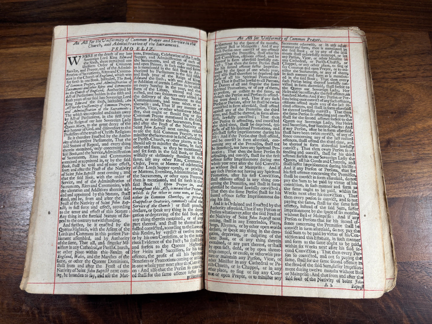 1699 Book of Common Prayer, Red Ruled, Contemporary Tooled Leather