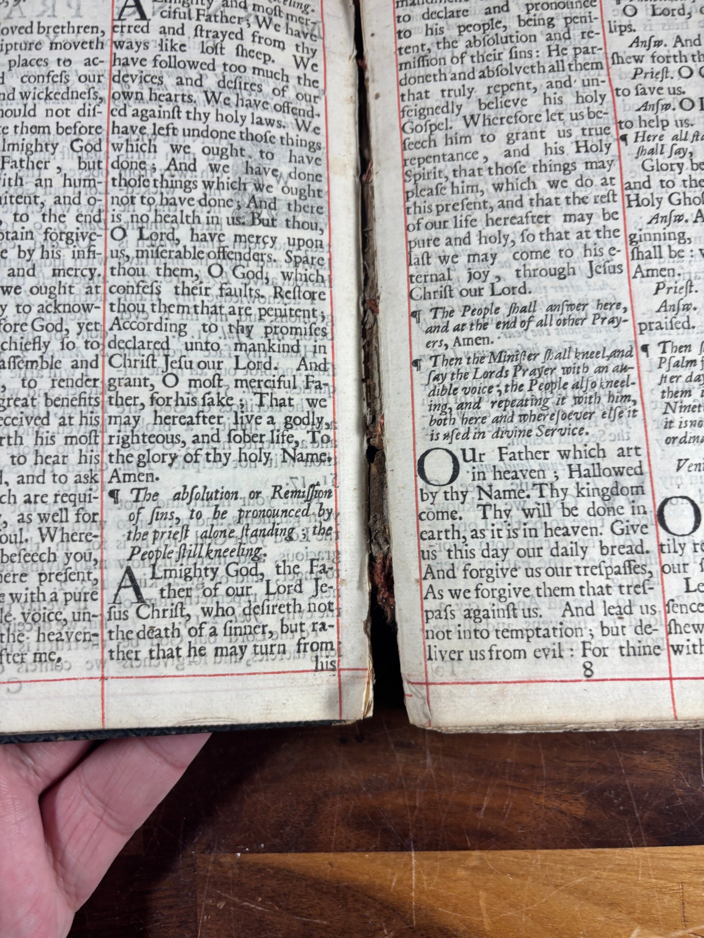 1699 Book of Common Prayer, Red Ruled, Contemporary Tooled Leather