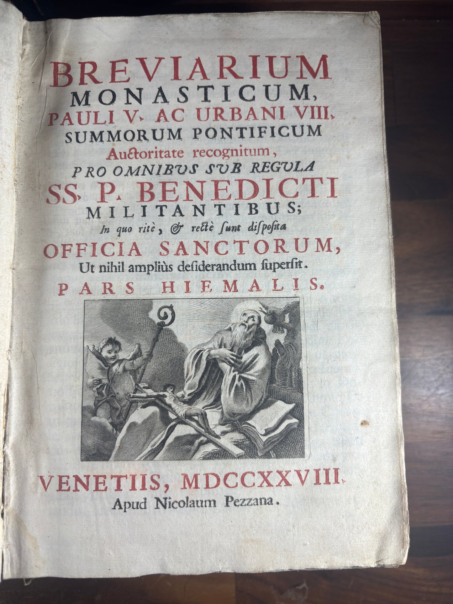 1728 Benedictine Monastic Breviary, Venice, Nicola Pezzana, with 1739 Florentine Supplements