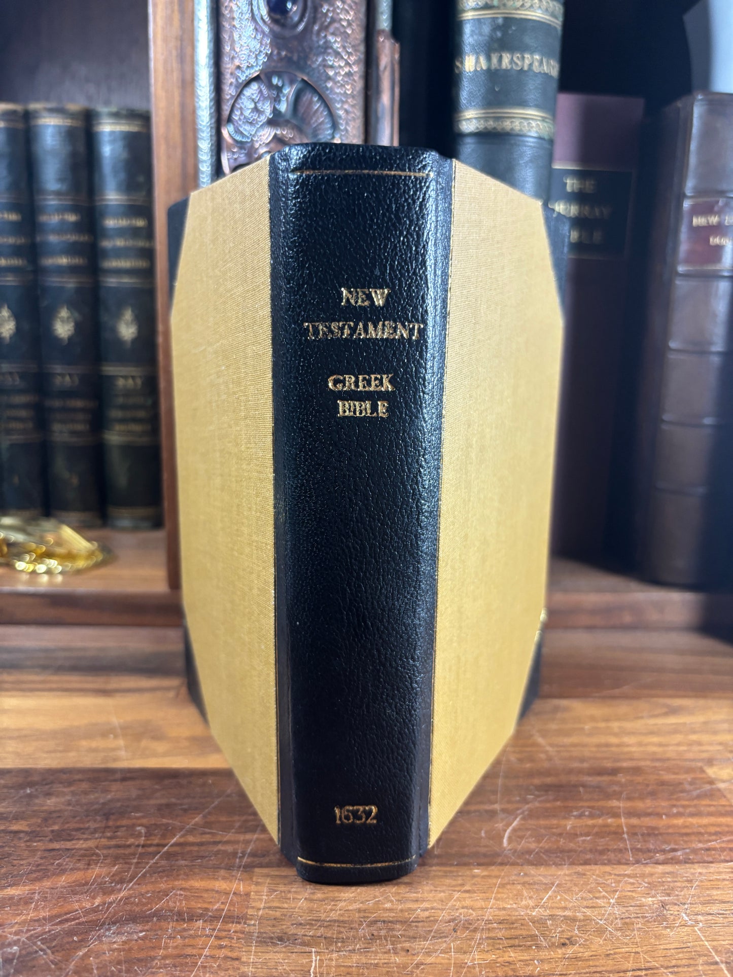 1632 Greek New Testament, Cambridge, Printed by Thomas Buck W/ Inscription