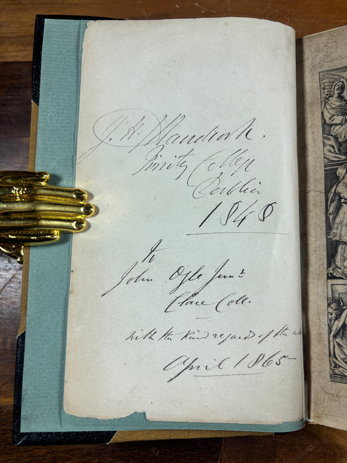 1632 Greek New Testament, Cambridge, Printed by Thomas Buck W/ Inscription