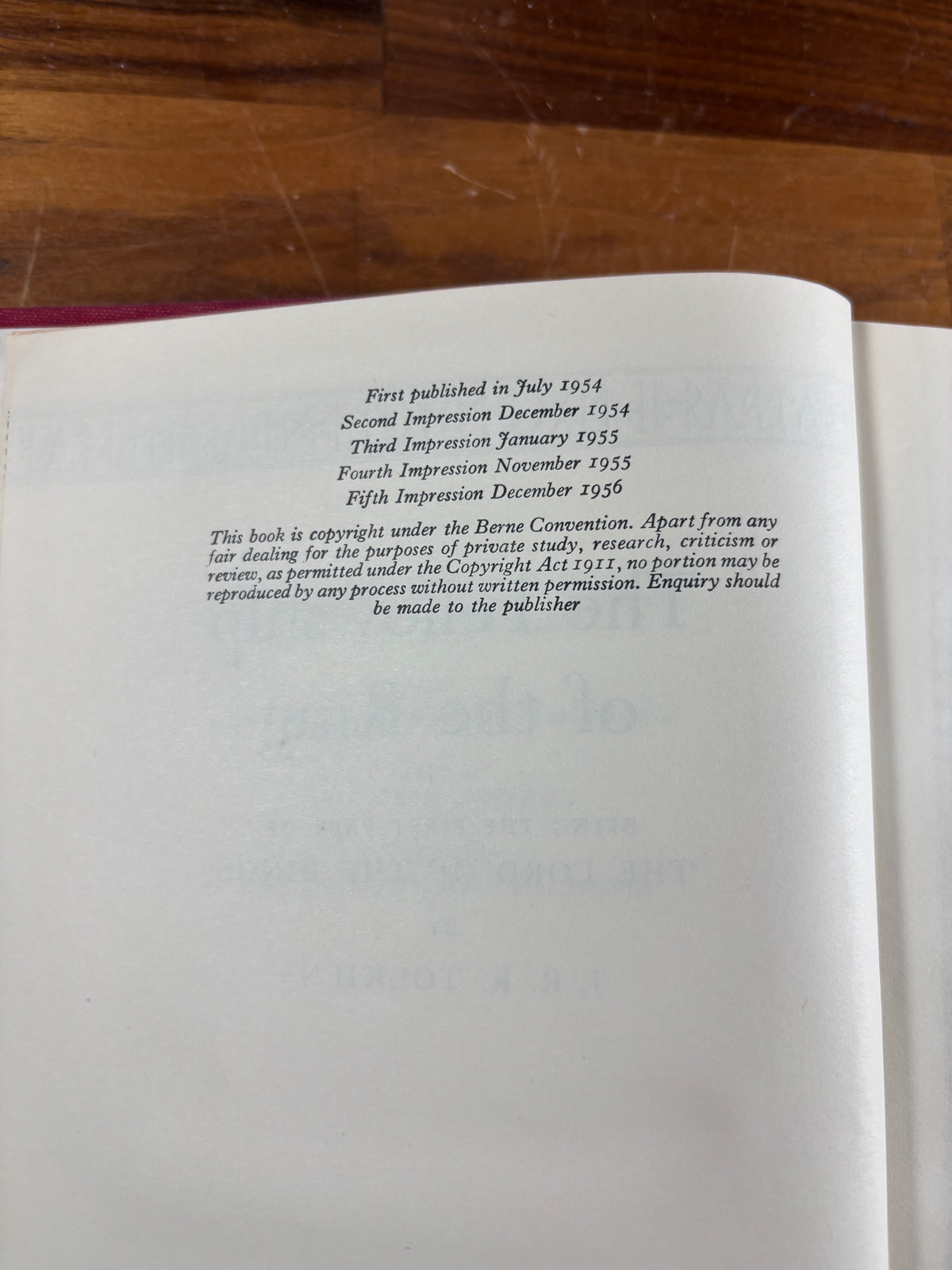 J.R.R. Tolkien, The Lord of the Rings, First Edition Early Impression Set, 1955–1956