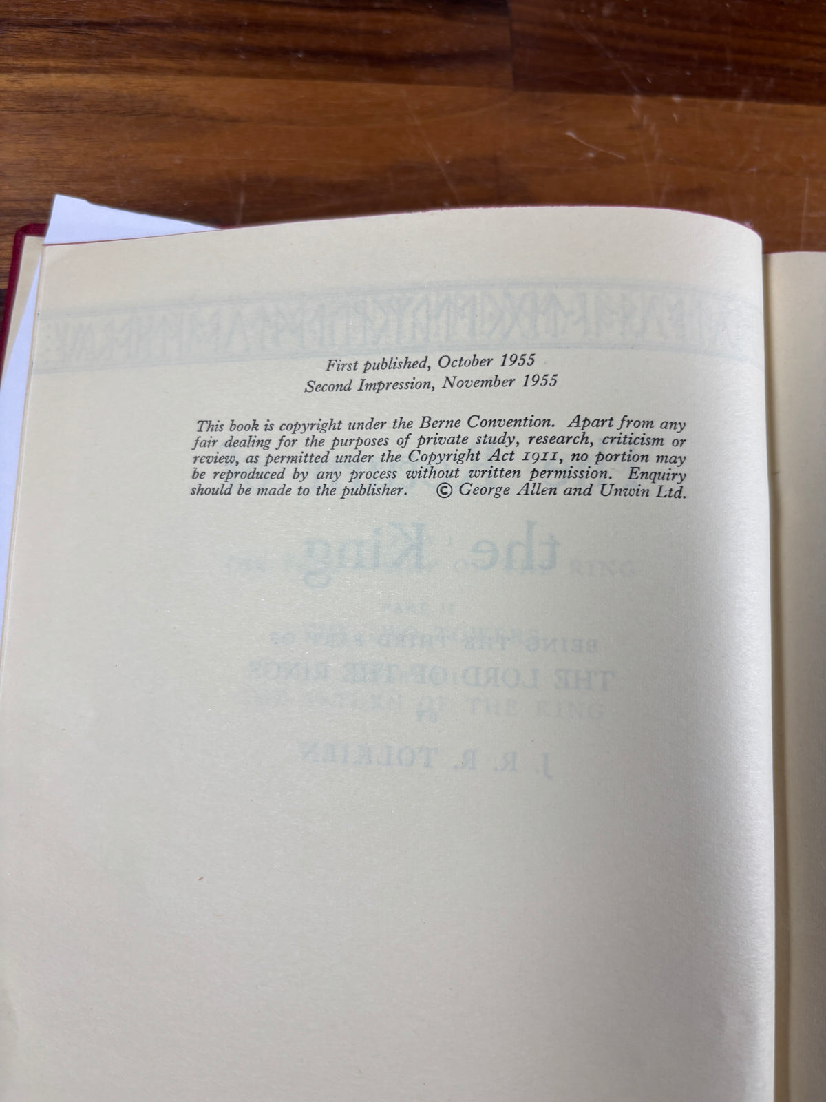 J.R.R. Tolkien, The Lord of the Rings, First Edition Early Impression Set, 1955–1956