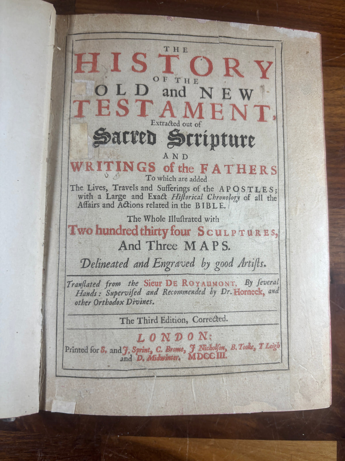 1703 The History of the Old and New Testament, Sieur de Royaumont, Illustrated Biblical History