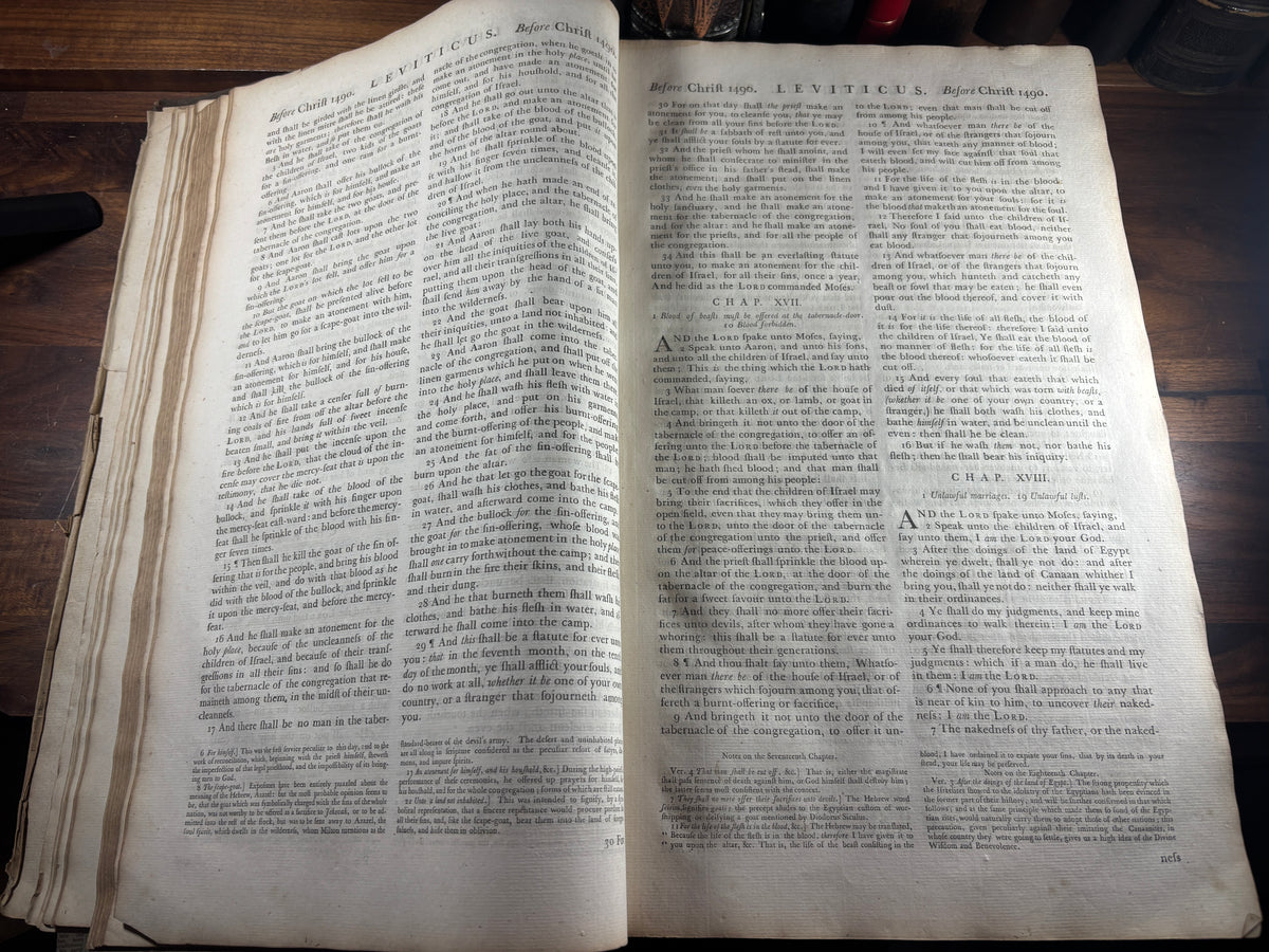 1769–1771 John Baskerville Holy Bible, Birmingham, Complete with 10 Engravings