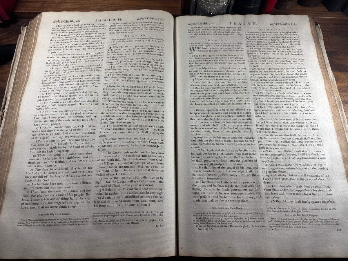1769–1771 John Baskerville Holy Bible, Birmingham, Complete with 10 Engravings