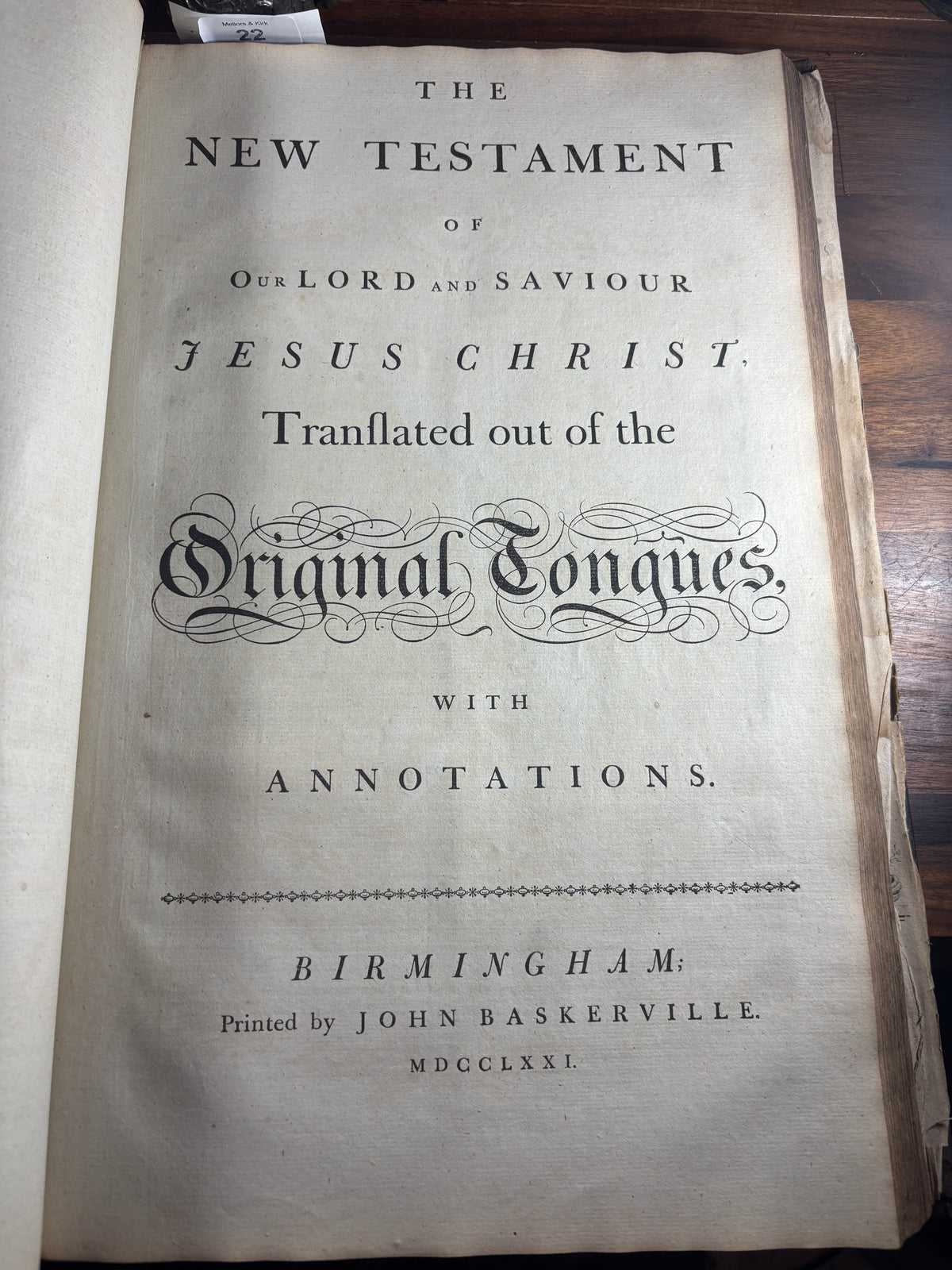 1769–1771 John Baskerville Holy Bible, Birmingham, Complete with 10 Engravings