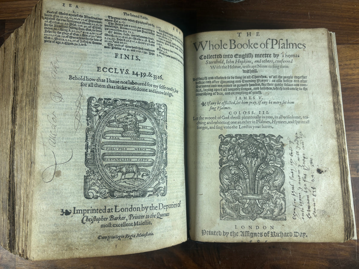 Complete 1589 Geneva “Breeches” Bible with 1585 Sternhold & Hopkins Psalter