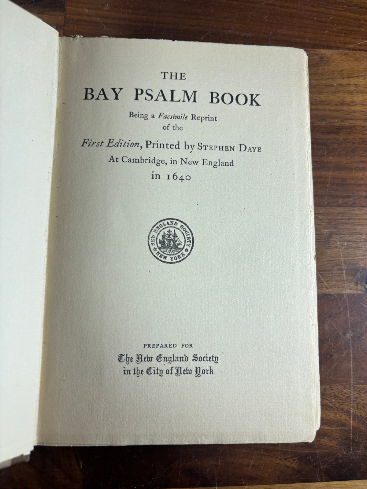 The Bay Psalm Book, 1903 Facsimile, Special New England Society Issue