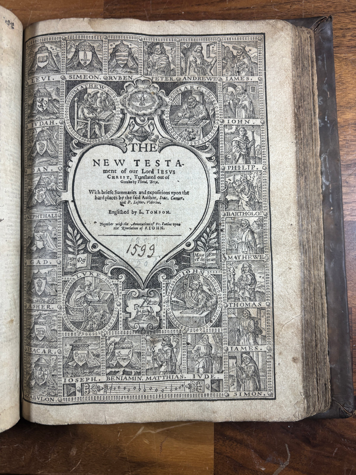 1599 Geneva “Breeches” Bible woodcuts, Tomson & Junius, Maps & Early Provenance