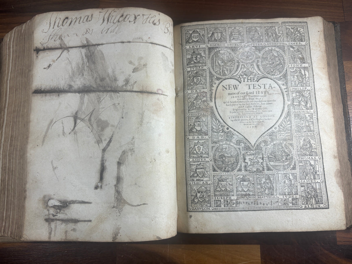 1599 Geneva Bible, Herbert 249, Illustrated Quarto, Early Binding and Musical Psalms