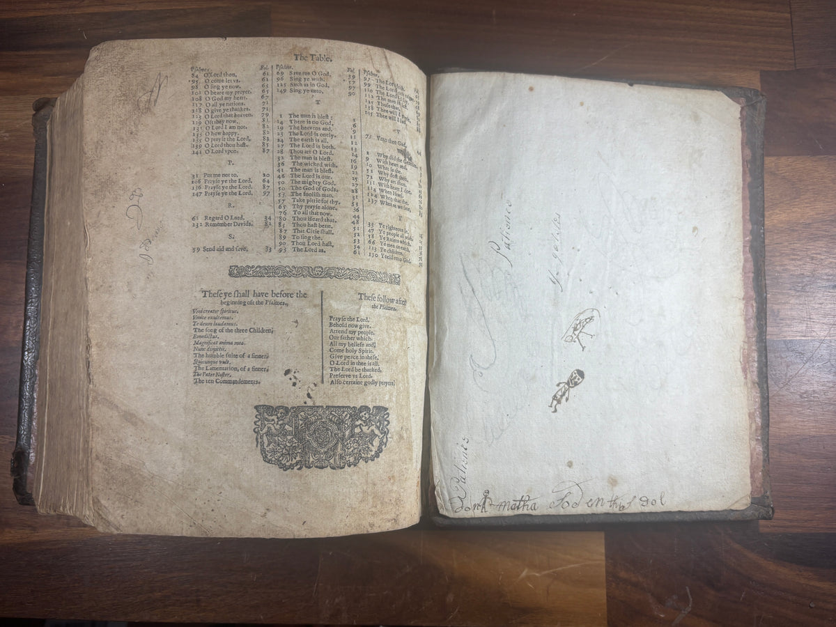 1599 Geneva Bible, Herbert 249, Illustrated Quarto, Early Binding and Musical Psalms