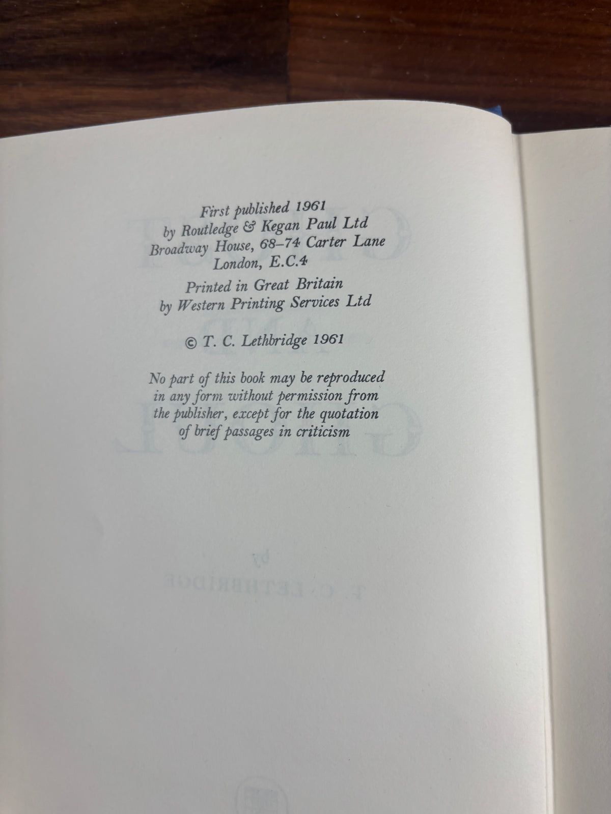 Ghost and Ghoul by T. C. Lethbridge, 1961 First Edition