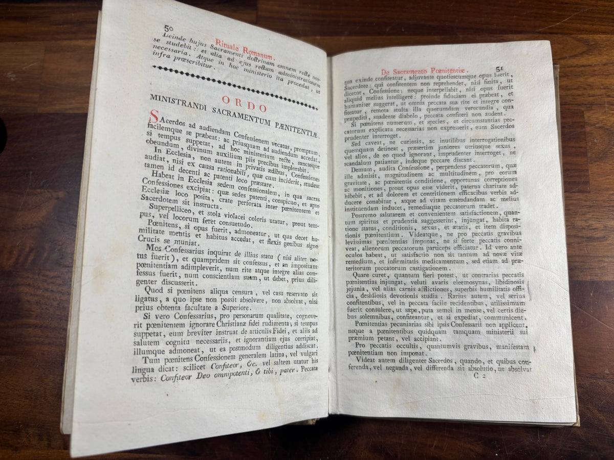 1827 Rituale Romanum, Roman Catholic Ritual, Exorcisms, Venice, Bound in Vellum