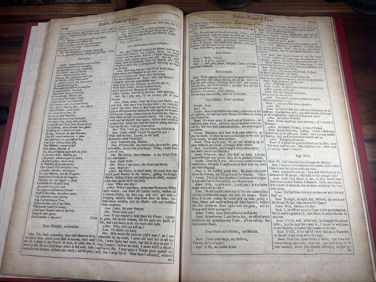 William Shakespeare, Pericles & The London Prodigal, Fourth Folio Fragment, 1685