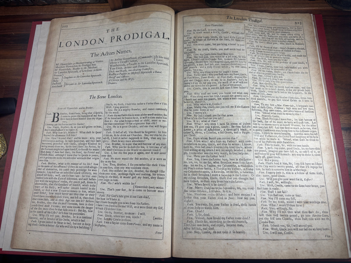 William Shakespeare, Pericles & The London Prodigal, Fourth Folio Fragment, 1685