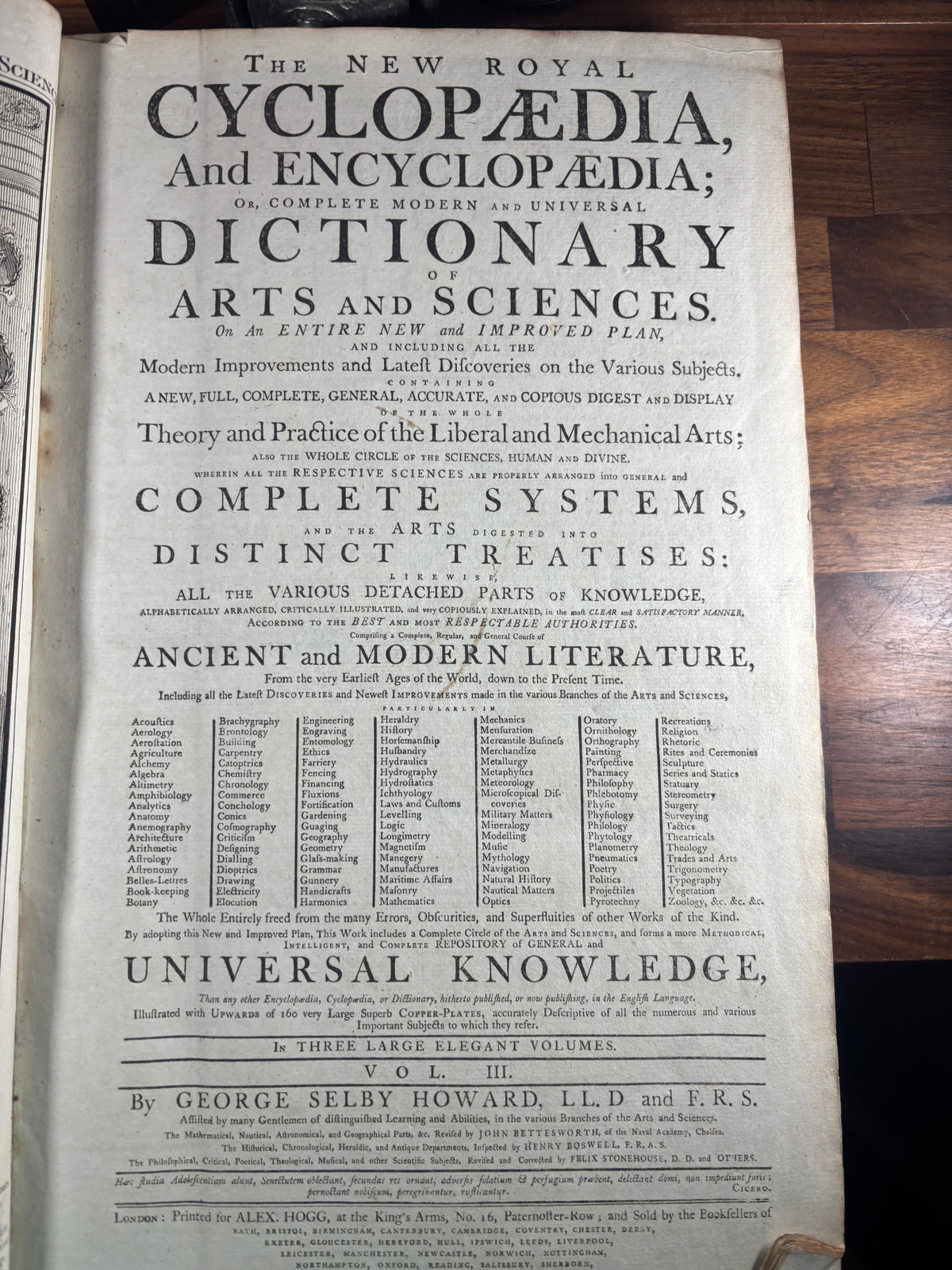 The New Royal Cyclopædia and Encyclopædia, George Selby Howard, c.1790 3 Vols
