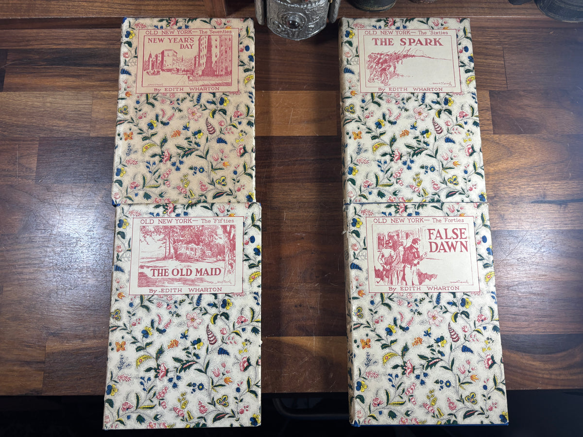 1924 Edith Wharton, Old New York set, 1st Edition, Original Dust Jacket/Slipcase