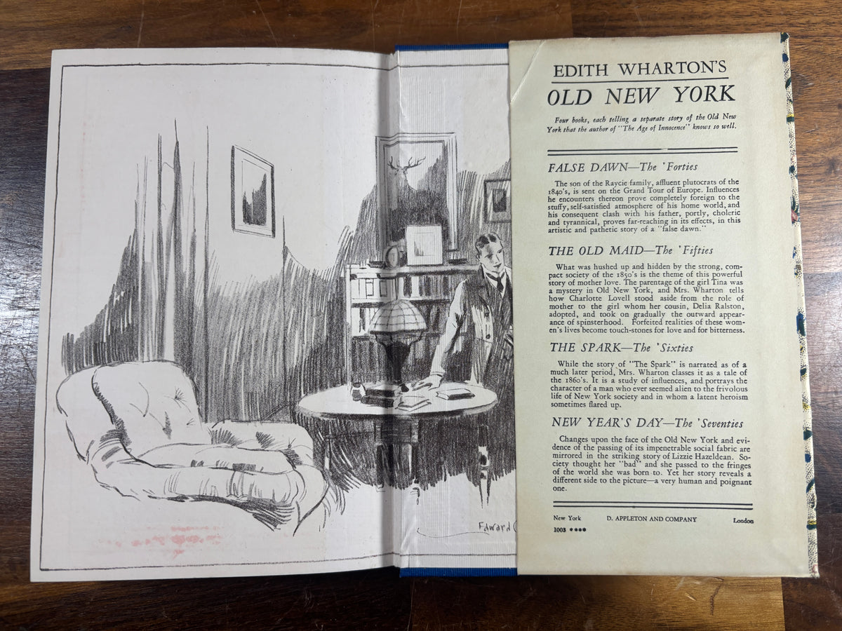 1924 Edith Wharton, Old New York set, 1st Edition, Original Dust Jacket/Slipcase