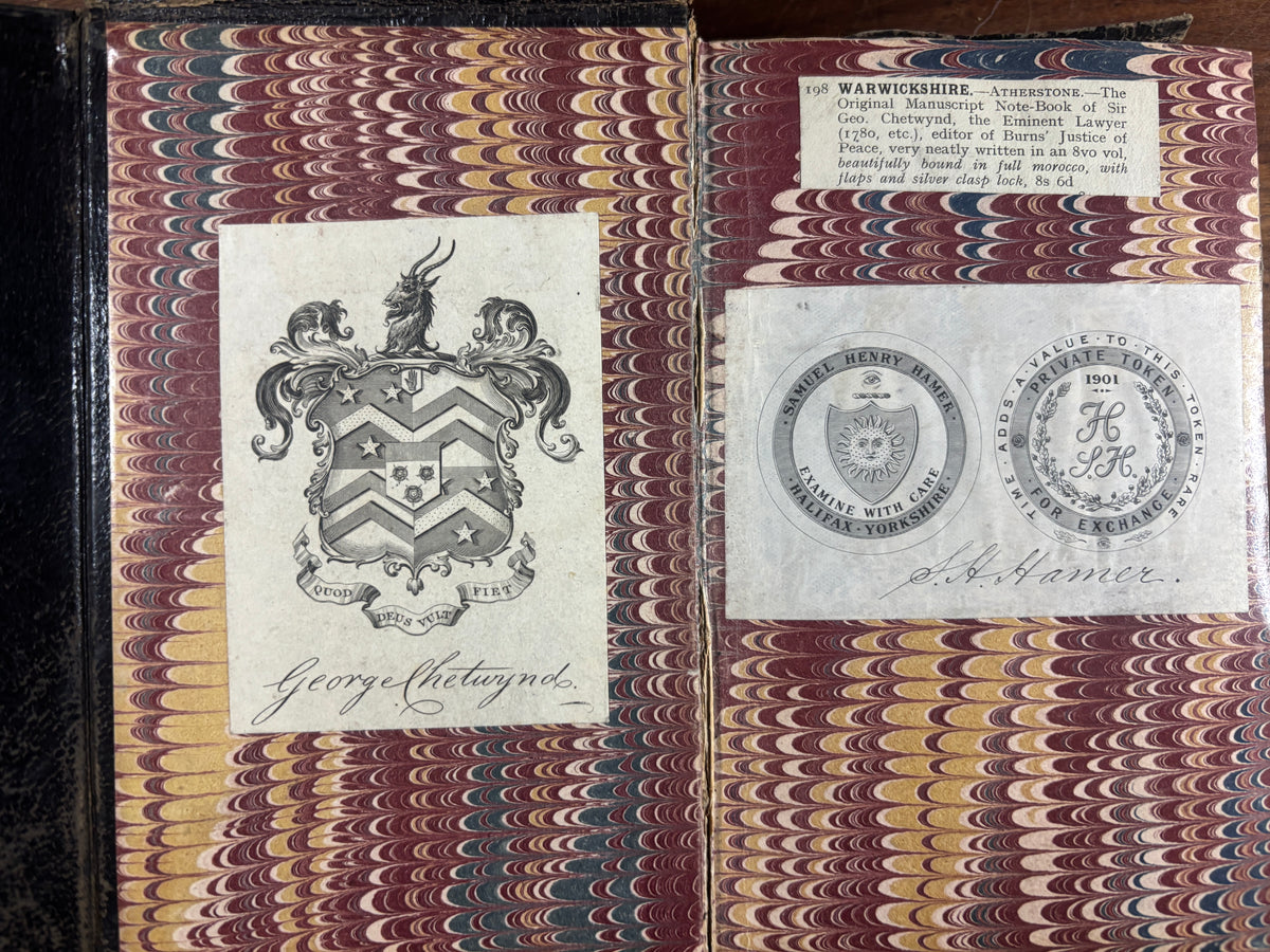 Early 19th Century Legal Manuscript Commonplace Book, Sir George Chetwynd, MP & Barrister,  c.1820