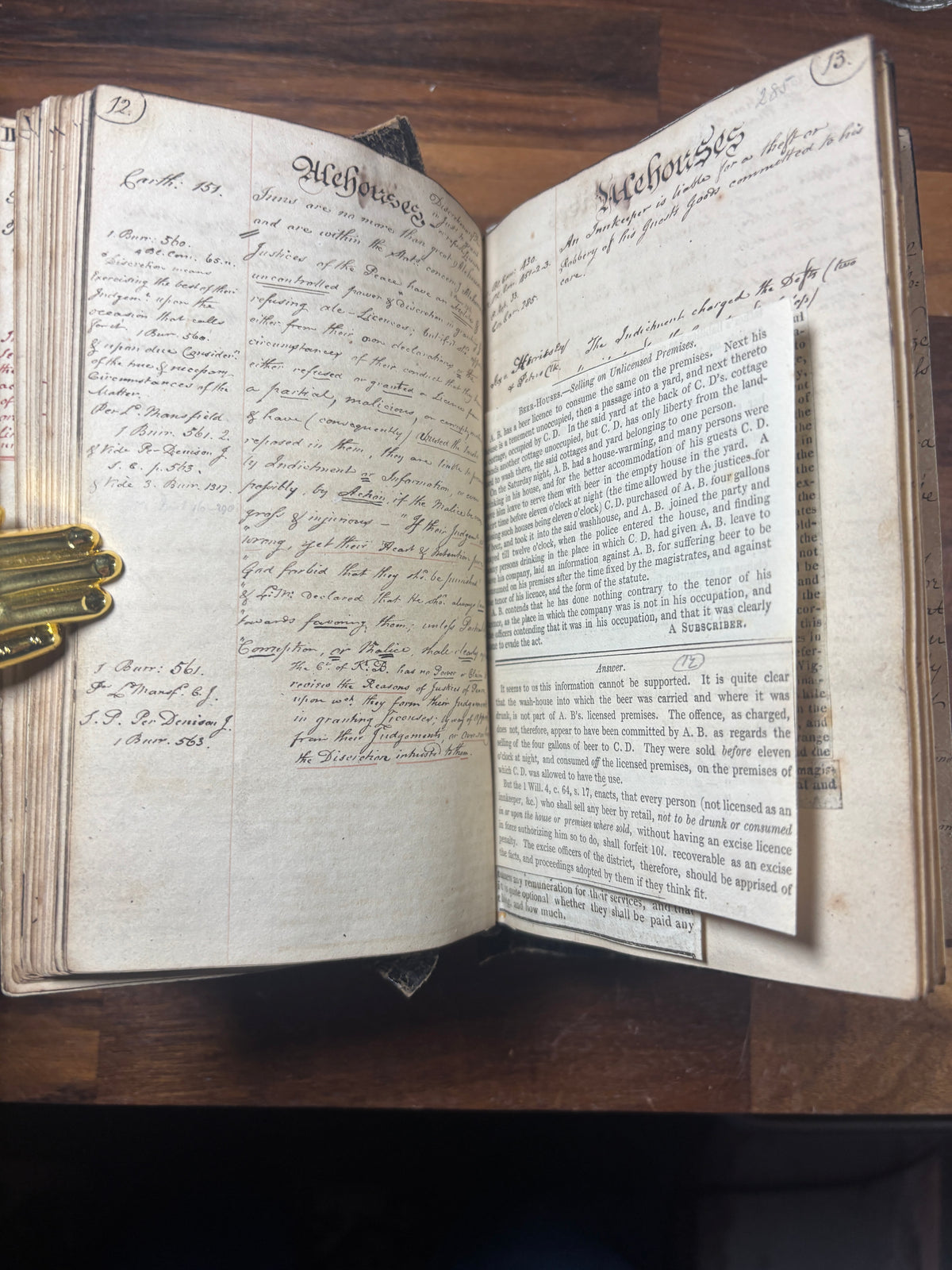 Early 19th Century Legal Manuscript Commonplace Book, Sir George Chetwynd, MP & Barrister,  c.1820