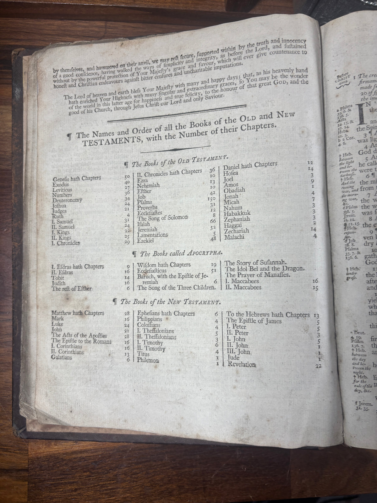1799 King James Bible, Edinburgh Quarto, Leather Bound, with Family Inscriptions