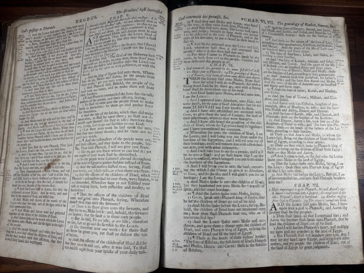 1799 King James Bible, Edinburgh Quarto, Leather Bound, with Family Inscriptions
