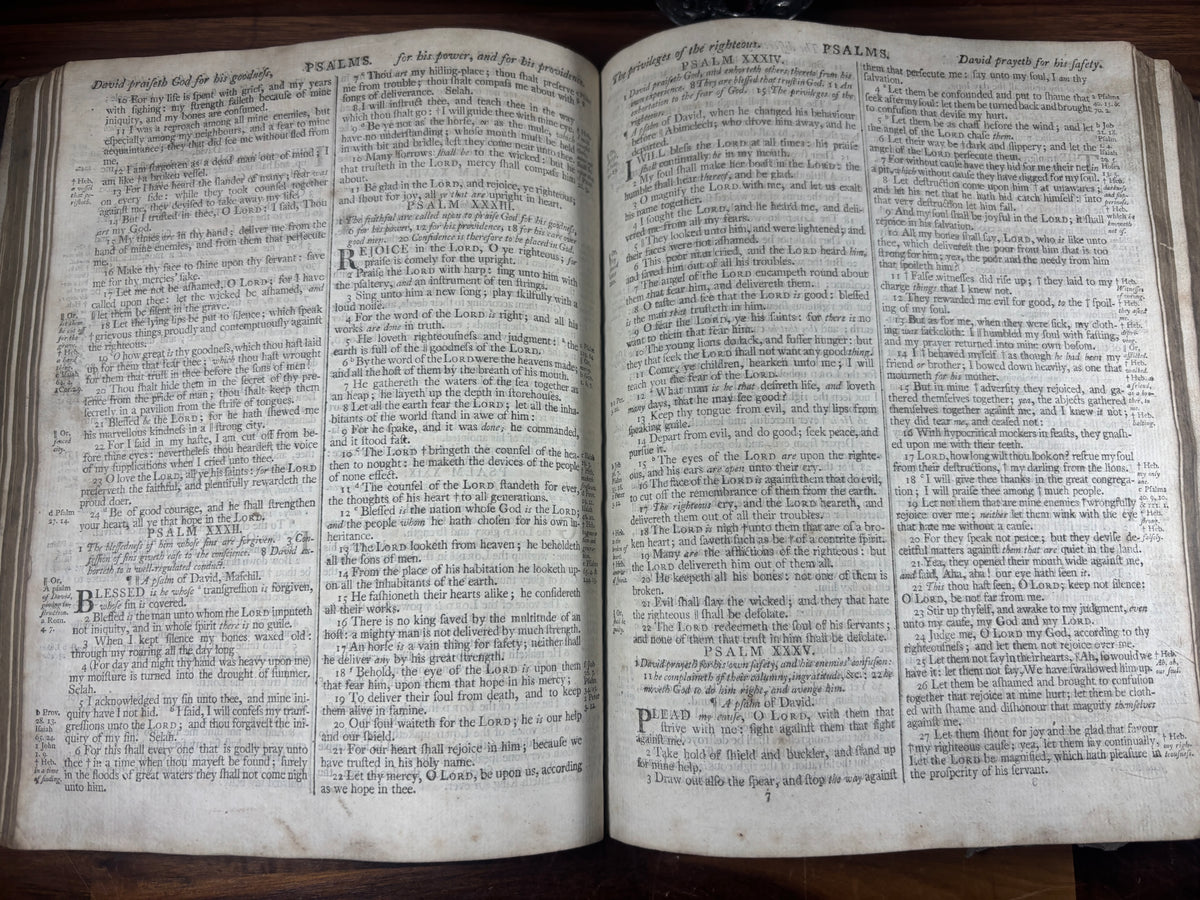 1799 King James Bible, Edinburgh Quarto, Leather Bound, with Family Inscriptions