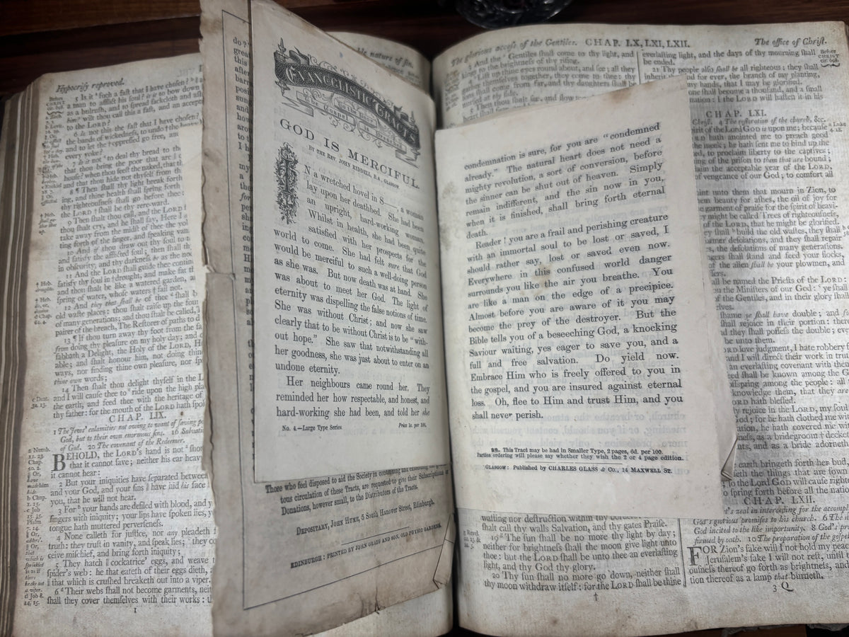 1799 King James Bible, Edinburgh Quarto, Leather Bound, with Family Inscriptions