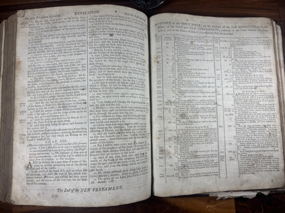 1799 King James Bible, Edinburgh Quarto, Leather Bound, with Family Inscriptions