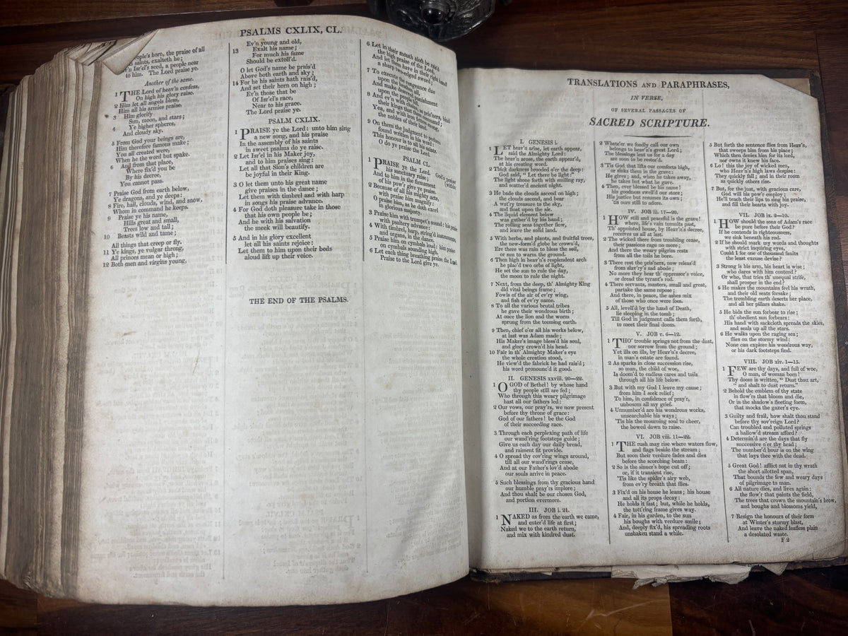 1799 King James Bible, Edinburgh Quarto, Leather Bound, with Family Inscriptions