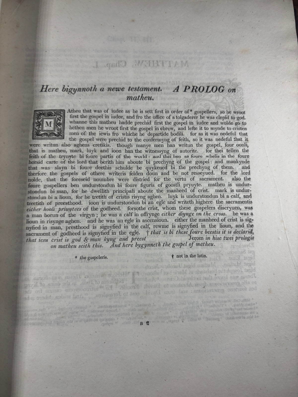 1810 John Wycliffe New Testament Facsimile, First Baber Edition, Early English Bible