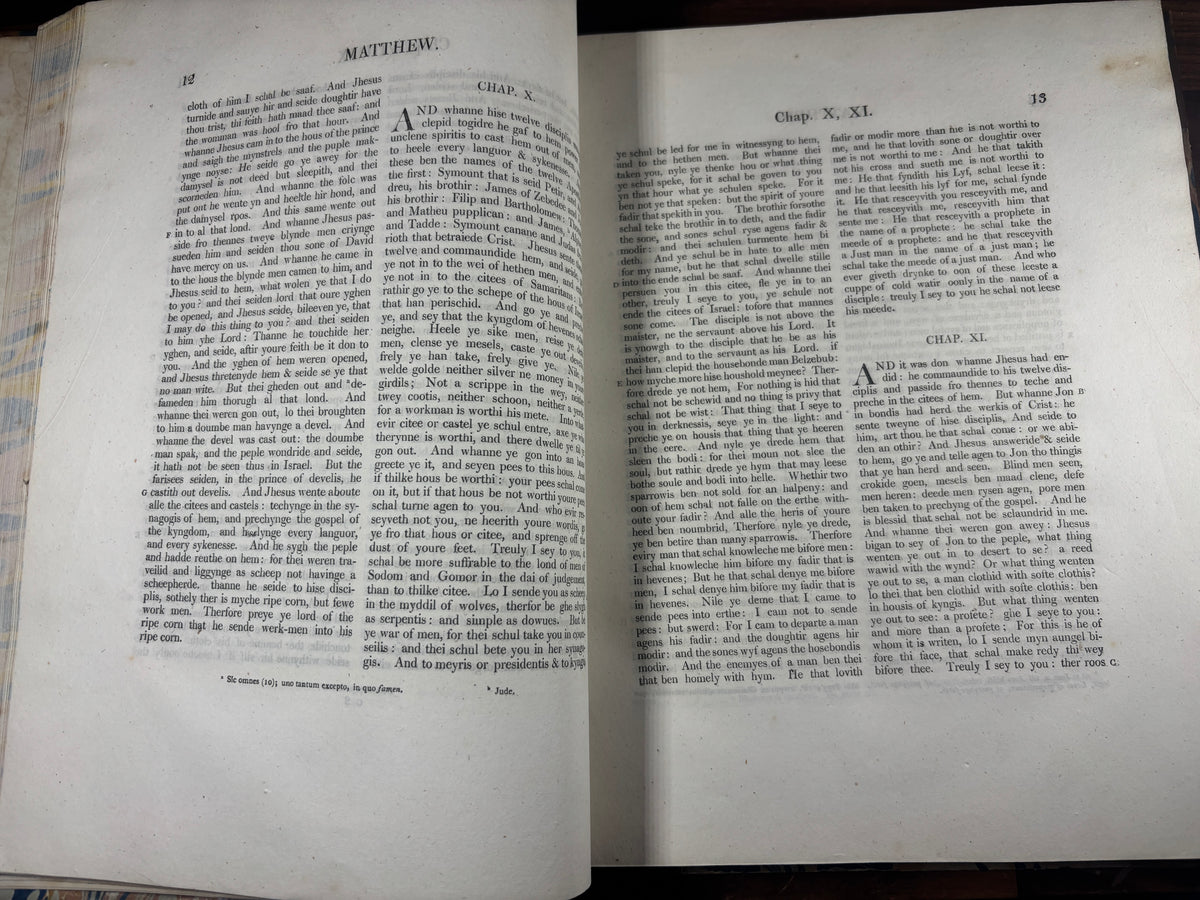 1810 John Wycliffe New Testament Facsimile, First Baber Edition, Early English Bible