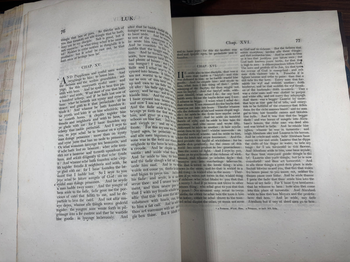 1810 John Wycliffe New Testament Facsimile, First Baber Edition, Early English Bible
