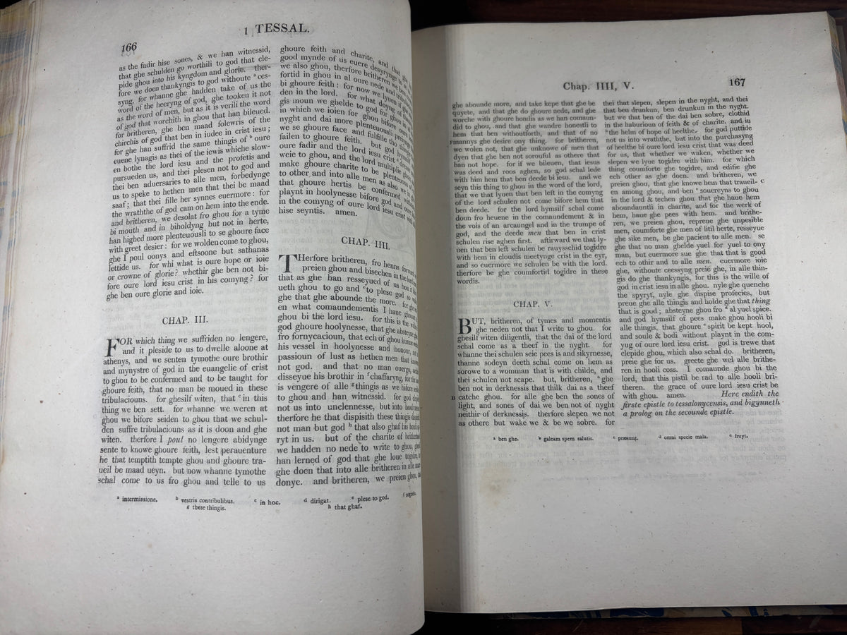1810 John Wycliffe New Testament Facsimile, First Baber Edition, Early English Bible
