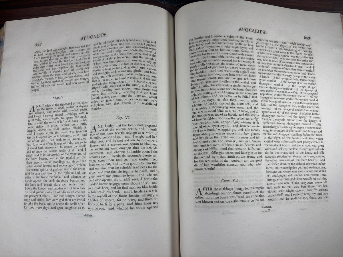 1810 John Wycliffe New Testament Facsimile, First Baber Edition, Early English Bible
