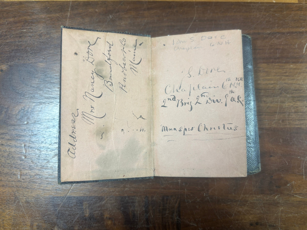 1863 American Civil War Pocket New Testament, Attributed to Chaplain John S. Dore, 6th New Hampshire Volunteers