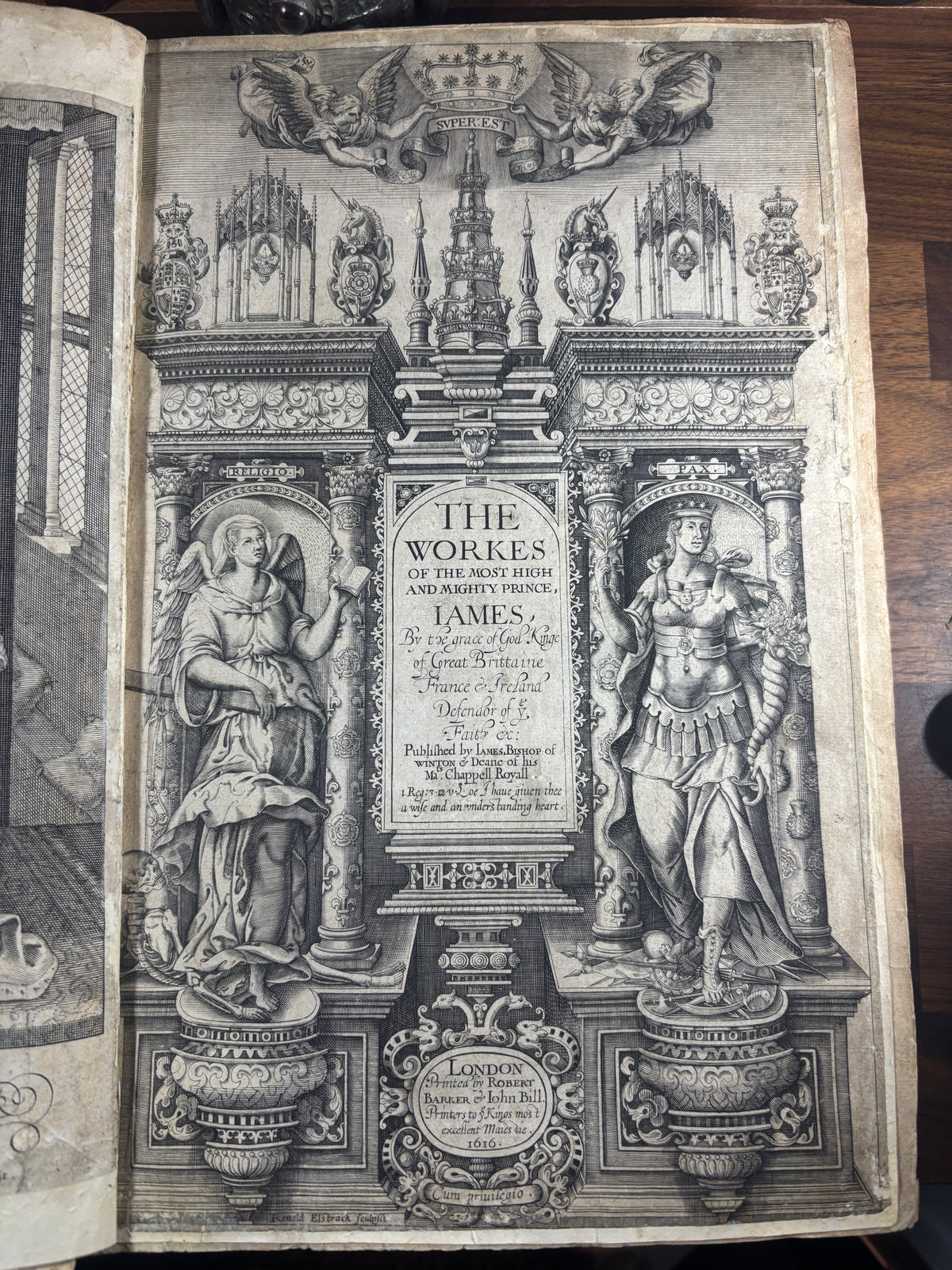 1620 King James Collected Works, 1616 Title Page, Daemonologie, Shakespeare Era