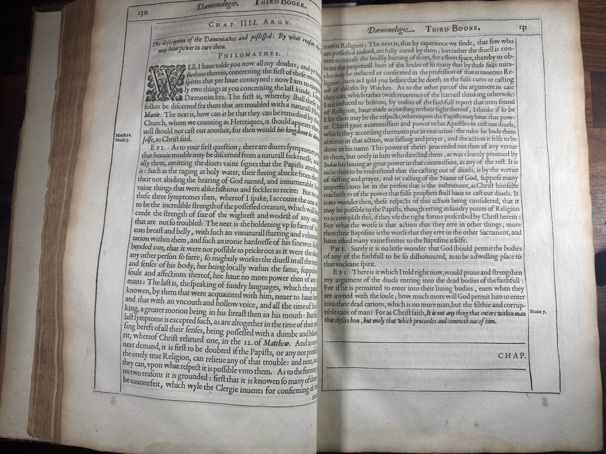 1620 King James Collected Works, 1616 Title Page, Daemonologie, Shakespeare Era