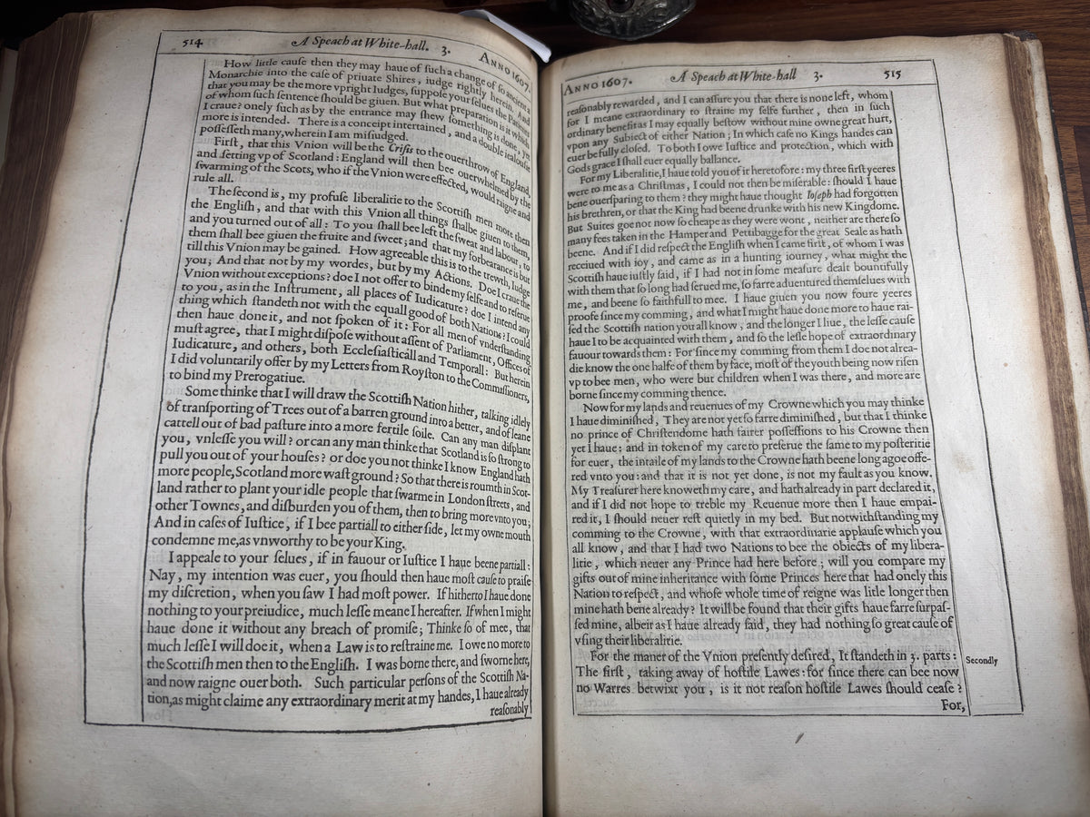 1620 King James Collected Works, 1616 Title Page, Daemonologie, Shakespeare Era