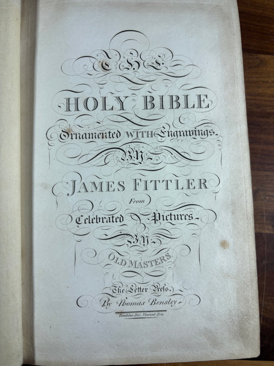 1795 Killer Bible, Thomas Bensley, Illustrated KJV, Three Volumes