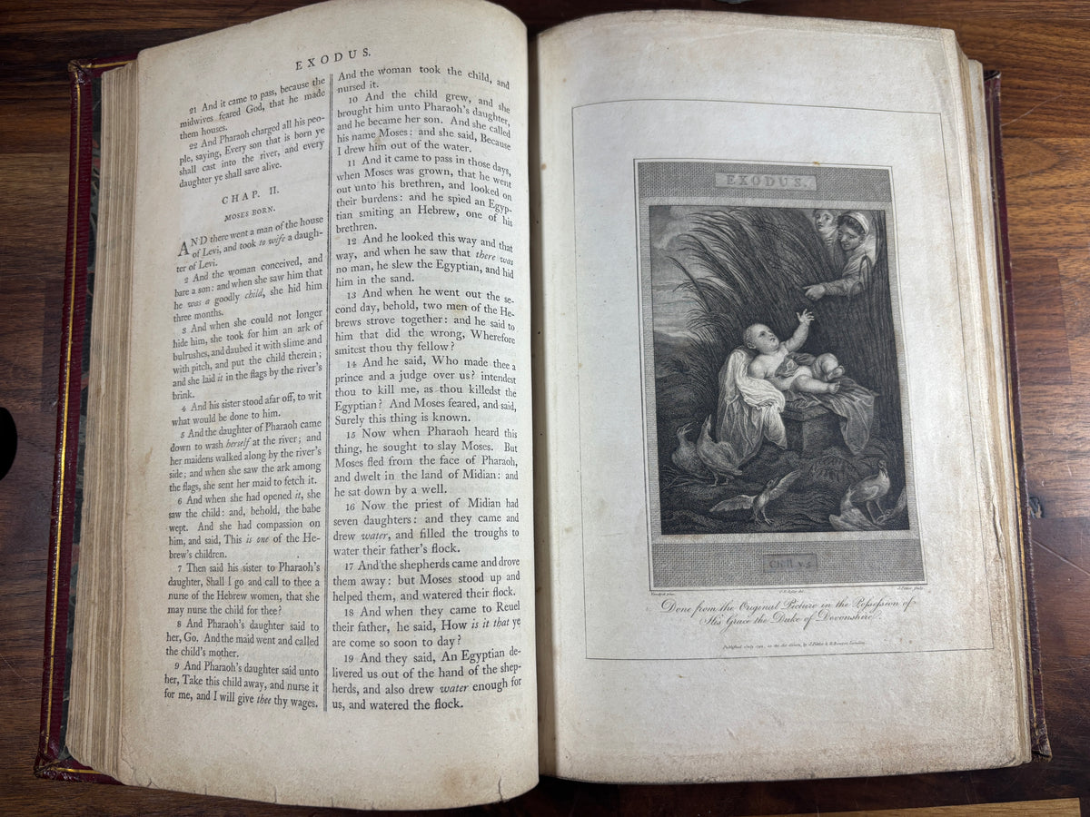 1795 Killer Bible, Thomas Bensley, Illustrated KJV, Three Volumes