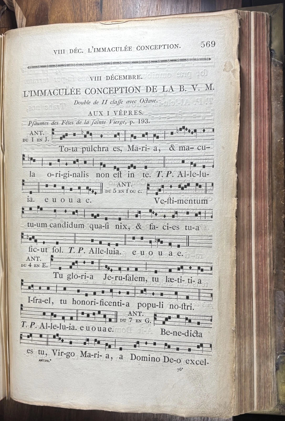 French Gregorian Chant Antiphonary W/ Metal Work – Inscribed by Pope John XXIII